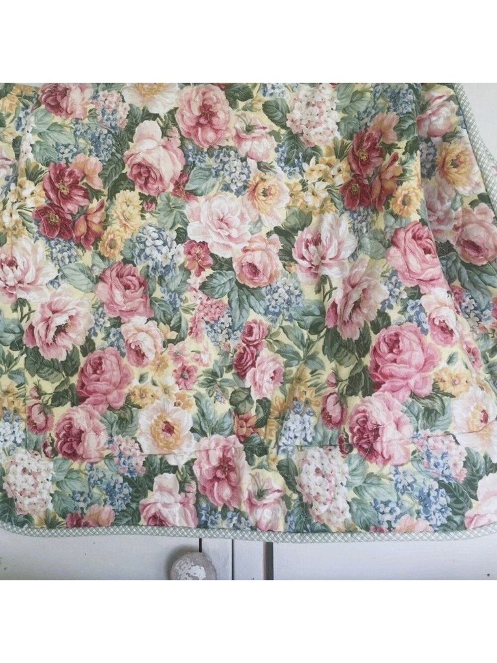 Croscill Home Fashions Floral Quilted Sham  Pastel Roses cottage French    BDB